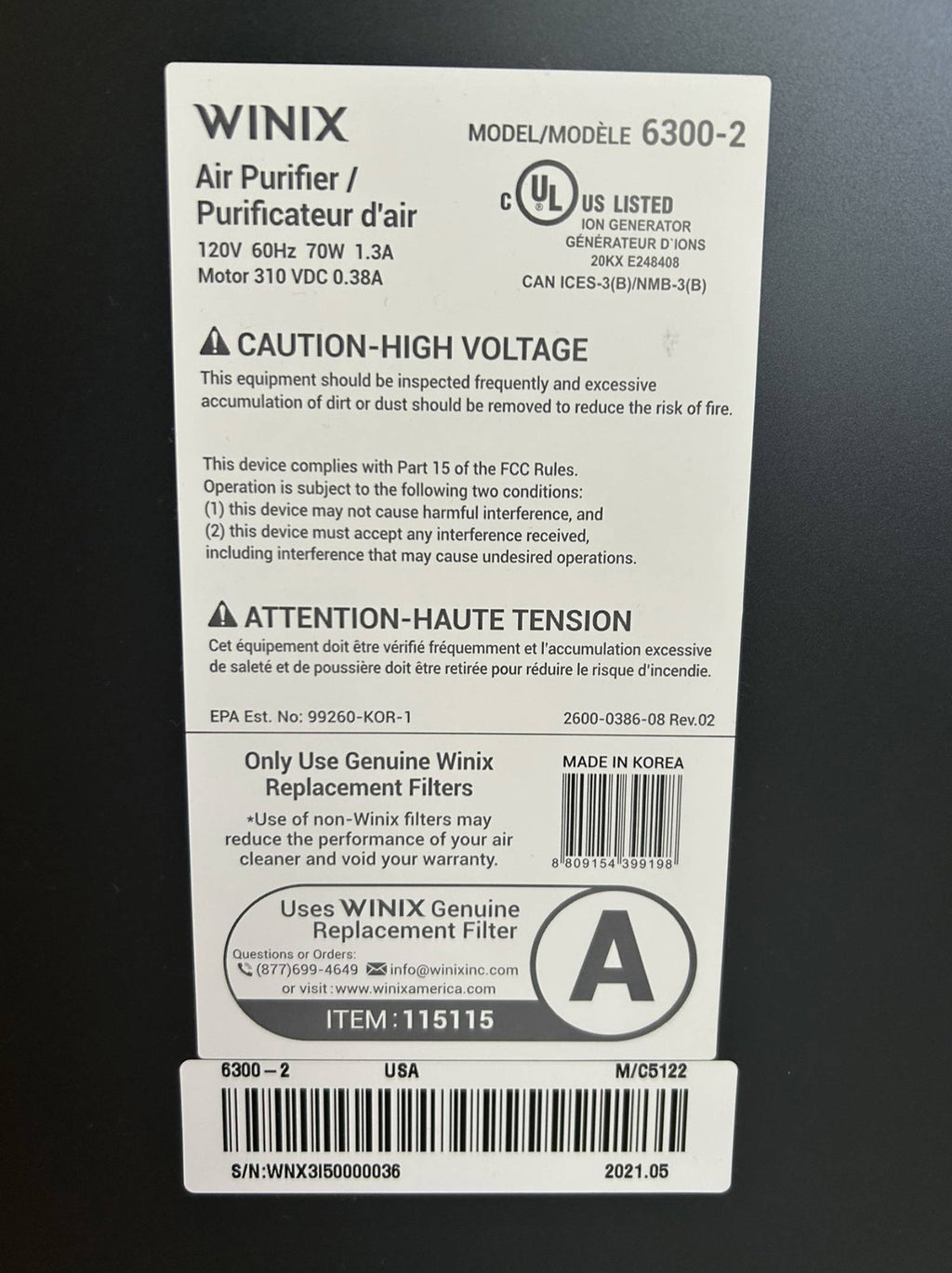 Winix 5500-2 Air Purifier
